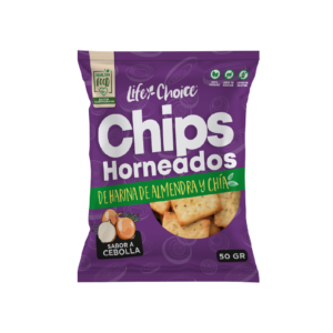 Chips Horneados de harina de almendra y Chía (Sabor a Cebolla)